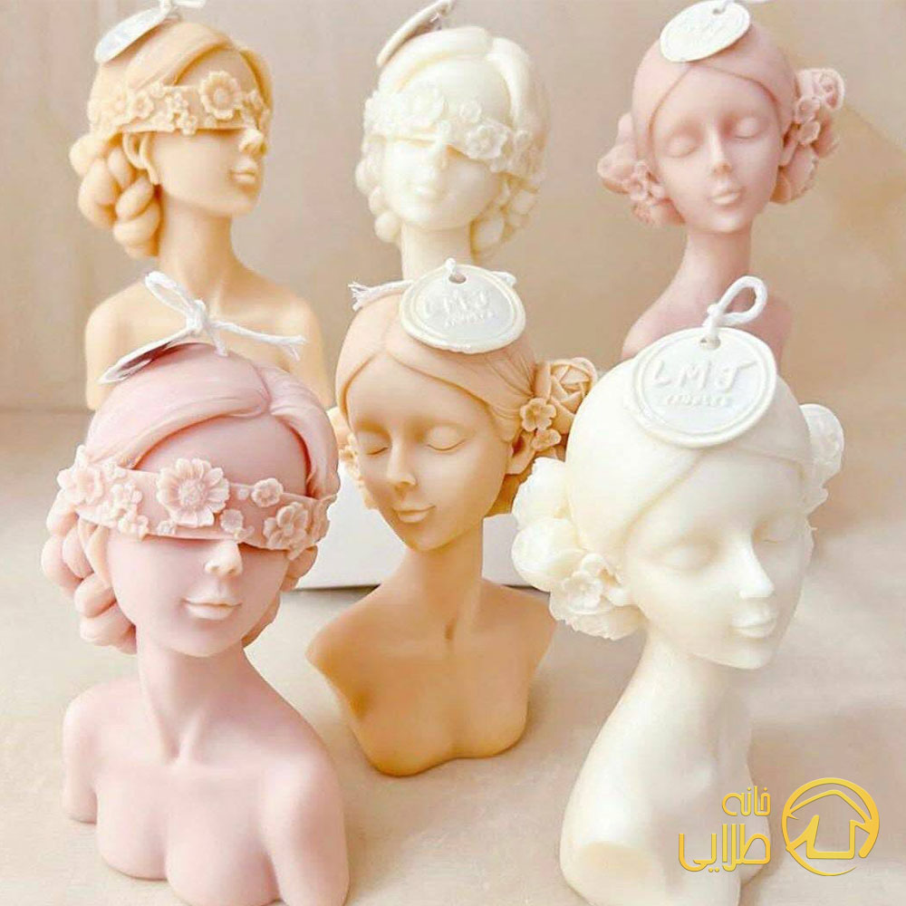 شمع دکوراتیو مدل الیزابت بزرگ با چشم بند - خانه طلایی