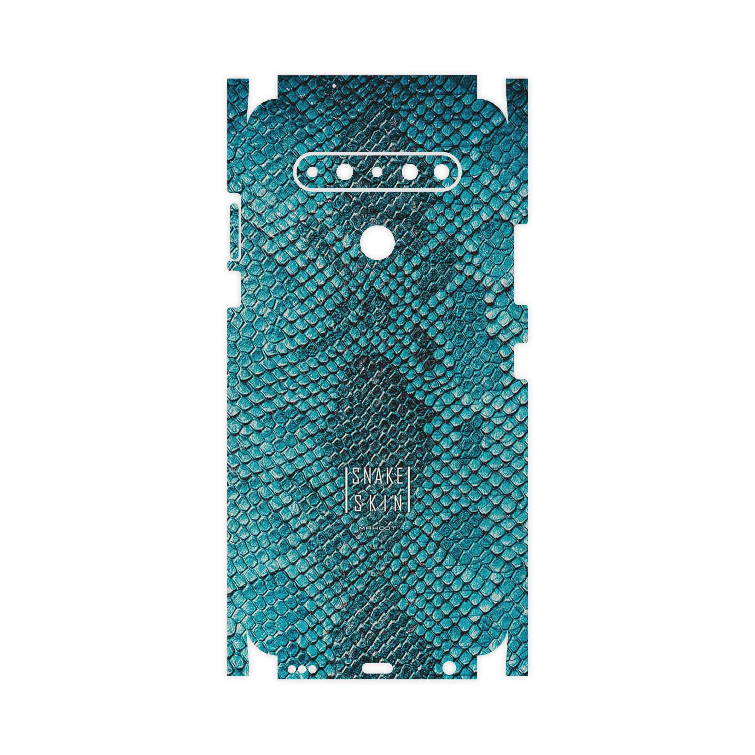 برچسب پوششی ماهوت مدل Blue Snake Skin-FullSkin مناسب برای گوشی موبایل ال جی K61