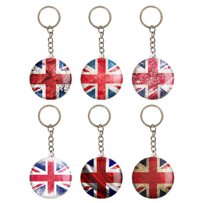 جاکلیدی خندالو مدل پرچم انگلیس کد 1205A مجموعه 6 عددی