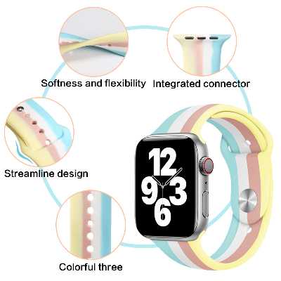بند کروکودیل مدل C-Rainbow مناسب برای اپل واچ سری 1 42 / 44 میلی متری
