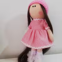 عروسک روسی استار 1 (star1) کد010  در قد 30 سانت در رنگبندی صورتی طوسی