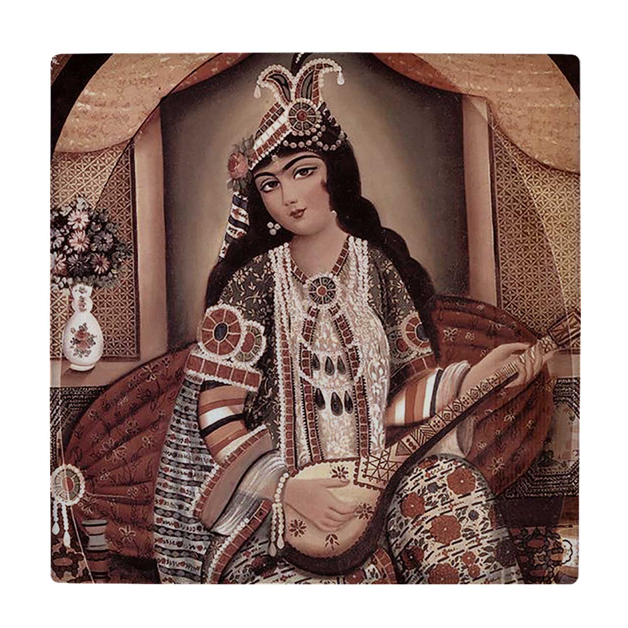  کاشی کارنیلا طرح نقاشی خاتون تارنواز کد wkk1058