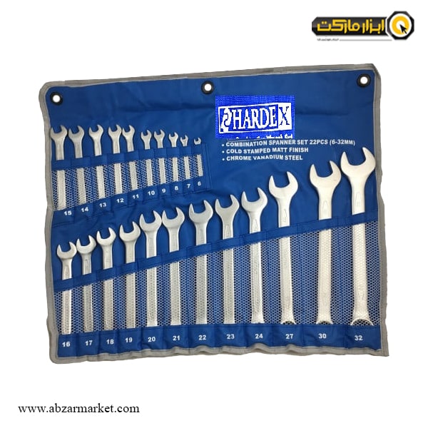 ست آچار یک سر تخت یک سر رینگ هاردکس 22 عددی