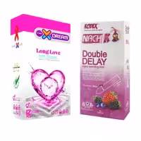 کاندوم ایکس دریم مدل Long Love بسته 12 عددی به همراه کاندوم تاخیری کدکس مدل Double Delay بسته 10 عددی