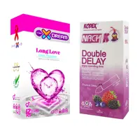 کاندوم ایکس دریم مدل Long Love بسته 12 عددی به همراه کاندوم تاخیری کدکس مدل Double Delay بسته 10 عددی