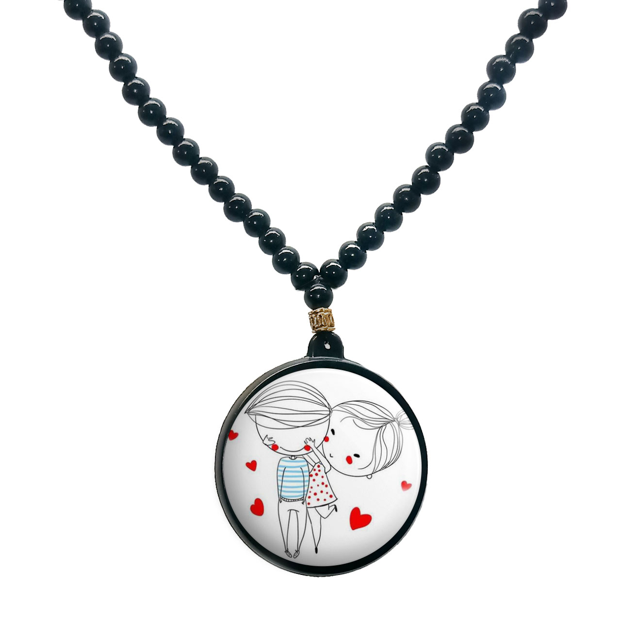 گردنبند پرمانه طرح عاشقانه کد pmd.5573 مدل دو طرفه