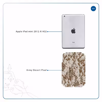 برچسب پوششی ماهوت مدل Army-Desert-Pixel مناسب برای تبلت اپل iPad mini 2012 A1432