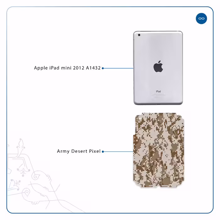 برچسب پوششی ماهوت مدل Army-Desert-Pixel مناسب برای تبلت اپل iPad mini 2012 A1432