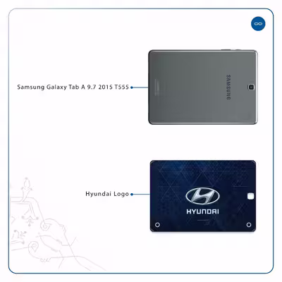 برچسب پوششی ماهوت مدل Hyundai-Logo مناسب برای تبلت سامسونگ Galaxy Tab A 9.7 2015 T555