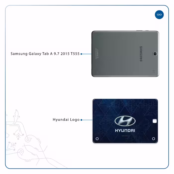برچسب پوششی ماهوت مدل Hyundai-Logo مناسب برای تبلت سامسونگ Galaxy Tab A 9.7 2015 T555