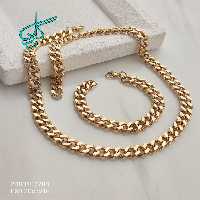 خرید ست گردنبند و دستبند کارتیر کیفیت عالی رنگ ثابت طول گردنبند 60 دستبند 20 پهنای 10 سانتیمتر کد 1815622 - ردگل