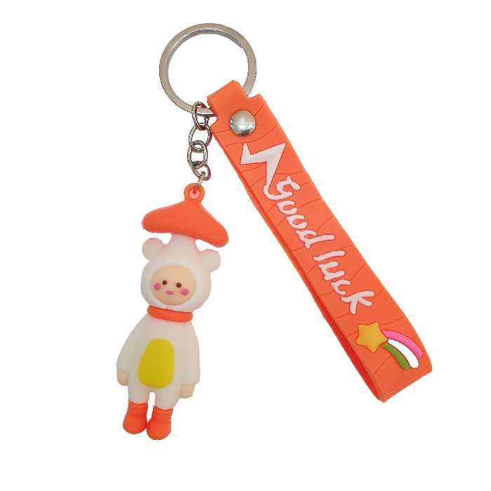 جاکلیدی مدل سیلیکونی طرح دوستان اوو آدمک با لباس قارچ کد DB20