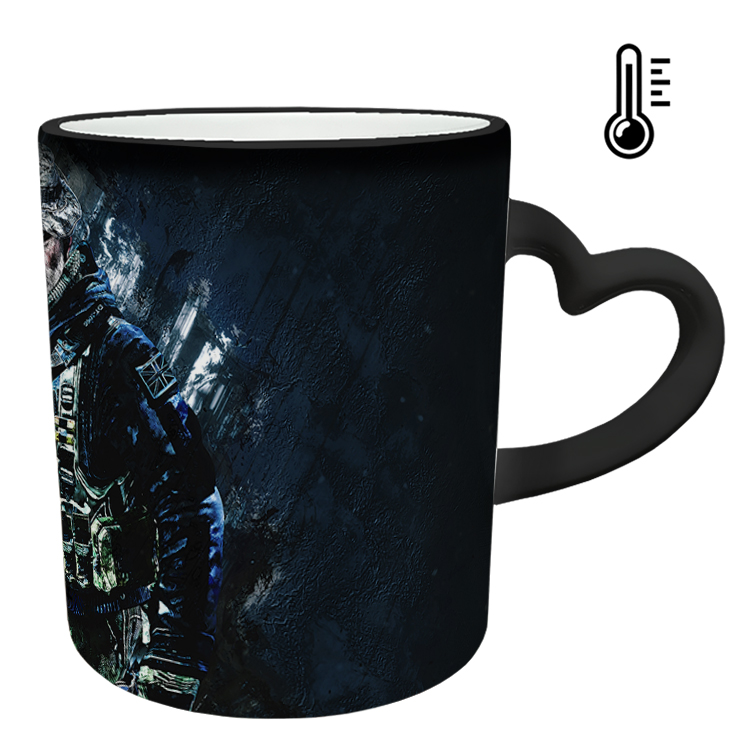 ماگ حرارتی مدل دسته قلبی طرح بازی کال آف دیوتی call of duty کد 20