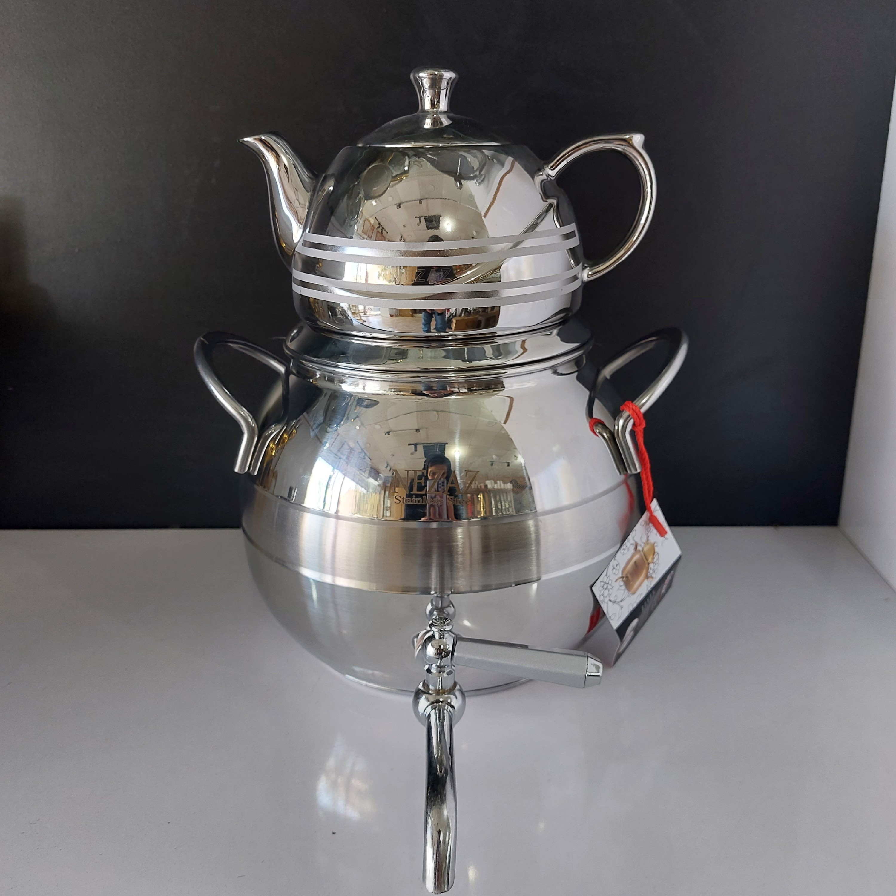 کتری  قوری استیل شیردار  NEZAZ