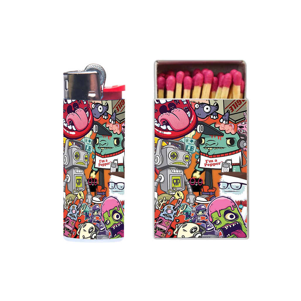 فندک مدل میکس  کد 112  به همراه کبریت