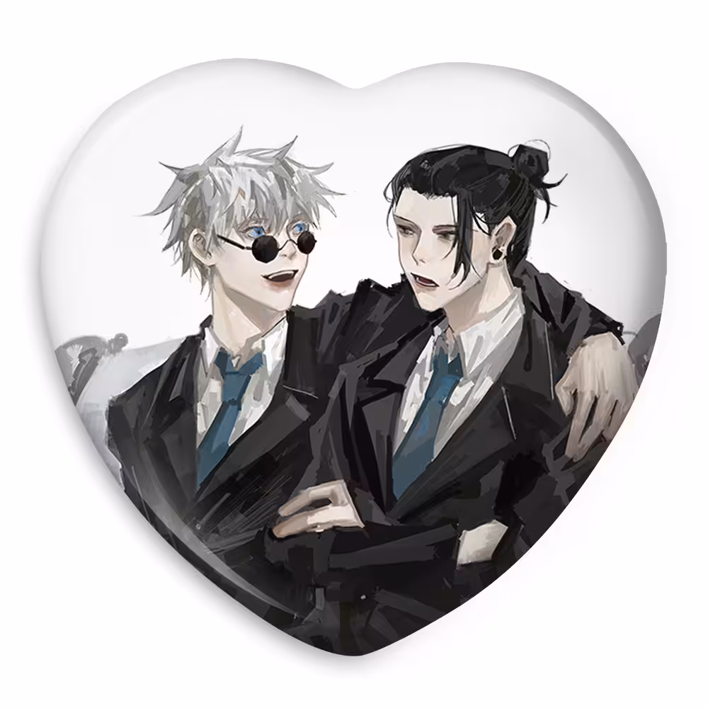 پیکسل خندالو طرح گوجو و گتو انیمه جوجوتسو کایزن مدل قلبی کد 11123