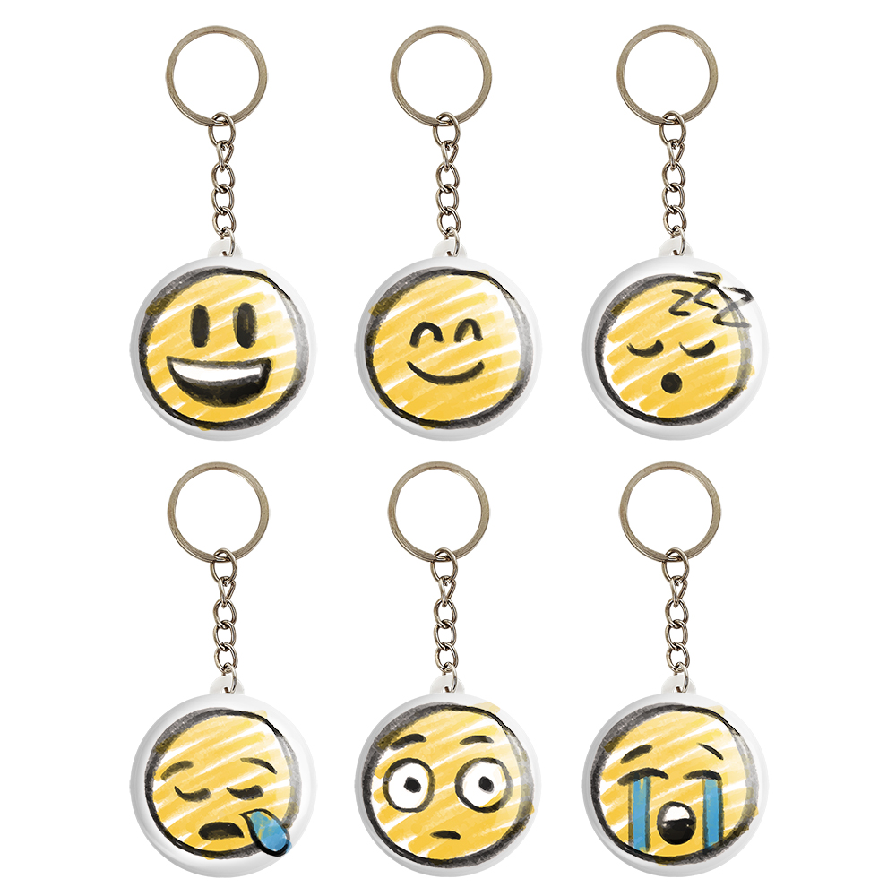 جاکلیدی خندالو طرح ایموجی کد 175B مجموعه 6 عددی