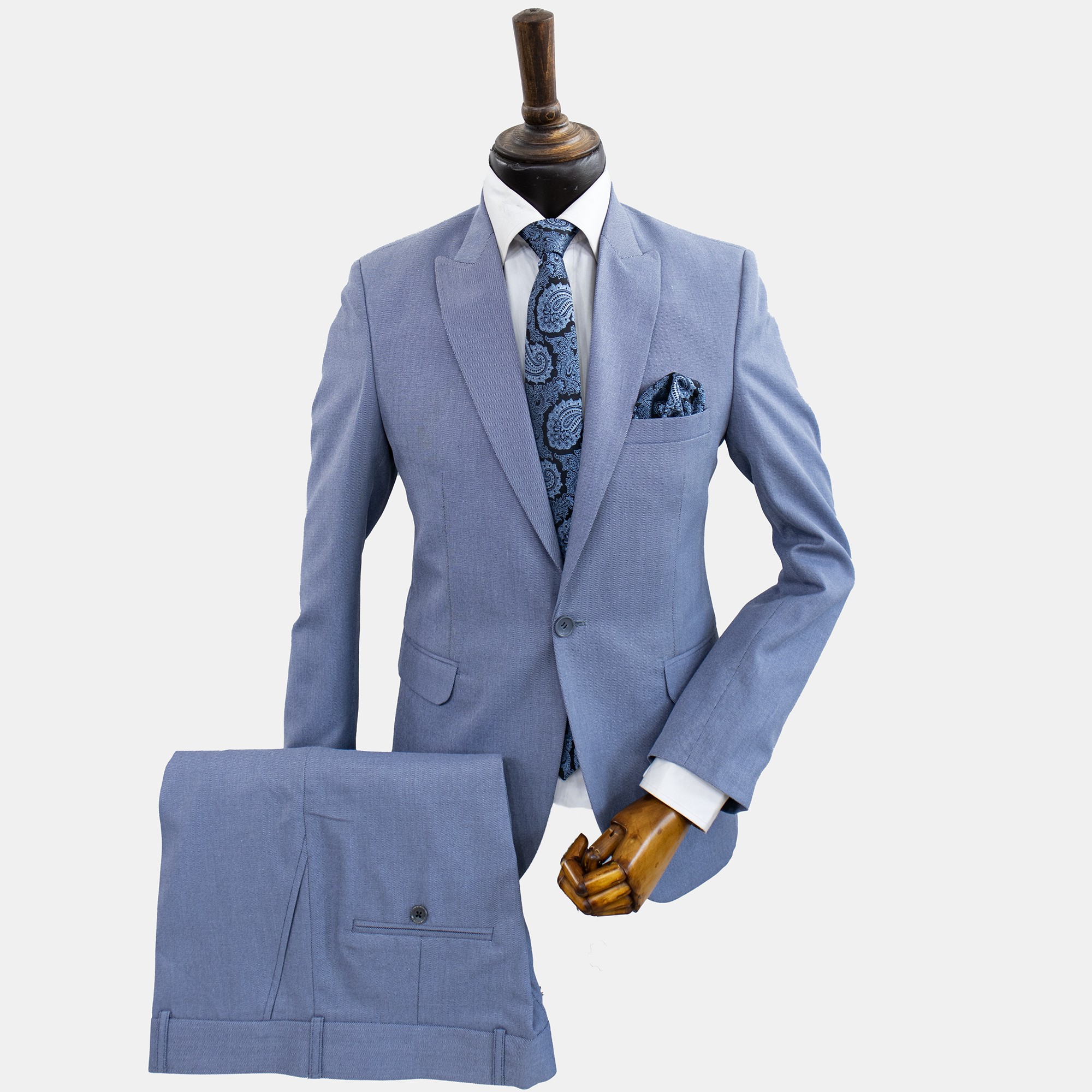 کت و شلوار مردانه آسمانی فاستونی مطهری با ارسال رایگان