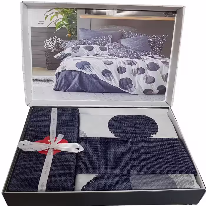 سرویس روتختی کاتن باکس مدل Modern طرح Orva دو نفره 4 تکه