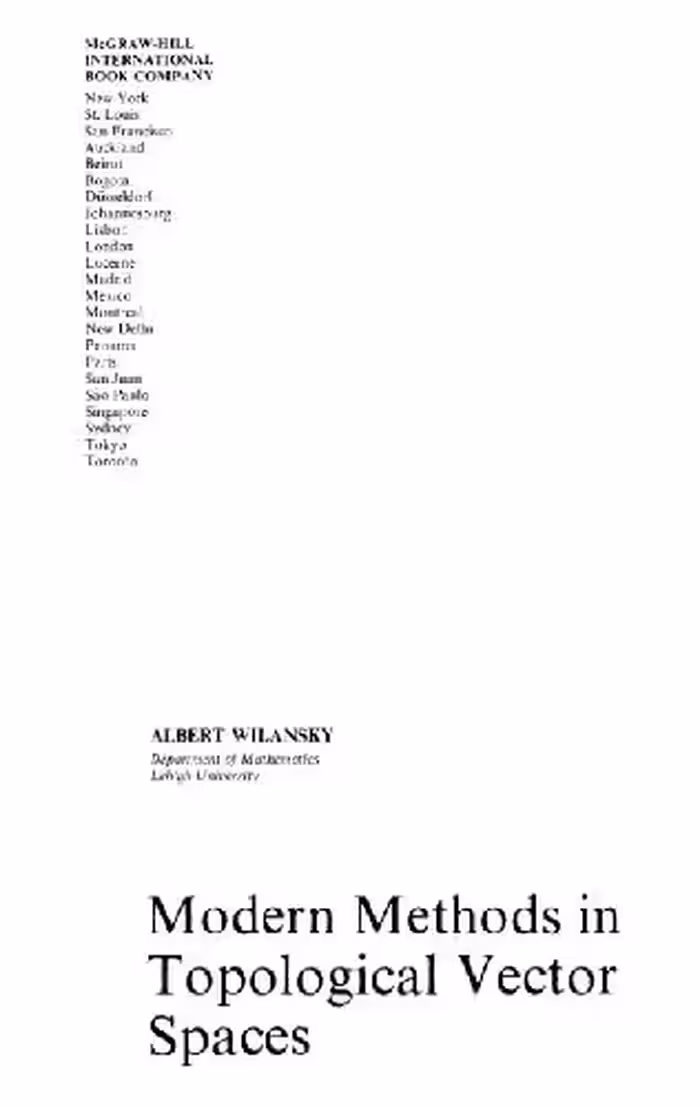 خرید و دانلود نسخه کامل کتاب Modern Methods in Topological Vector Spaces (1978)(en)(278s)