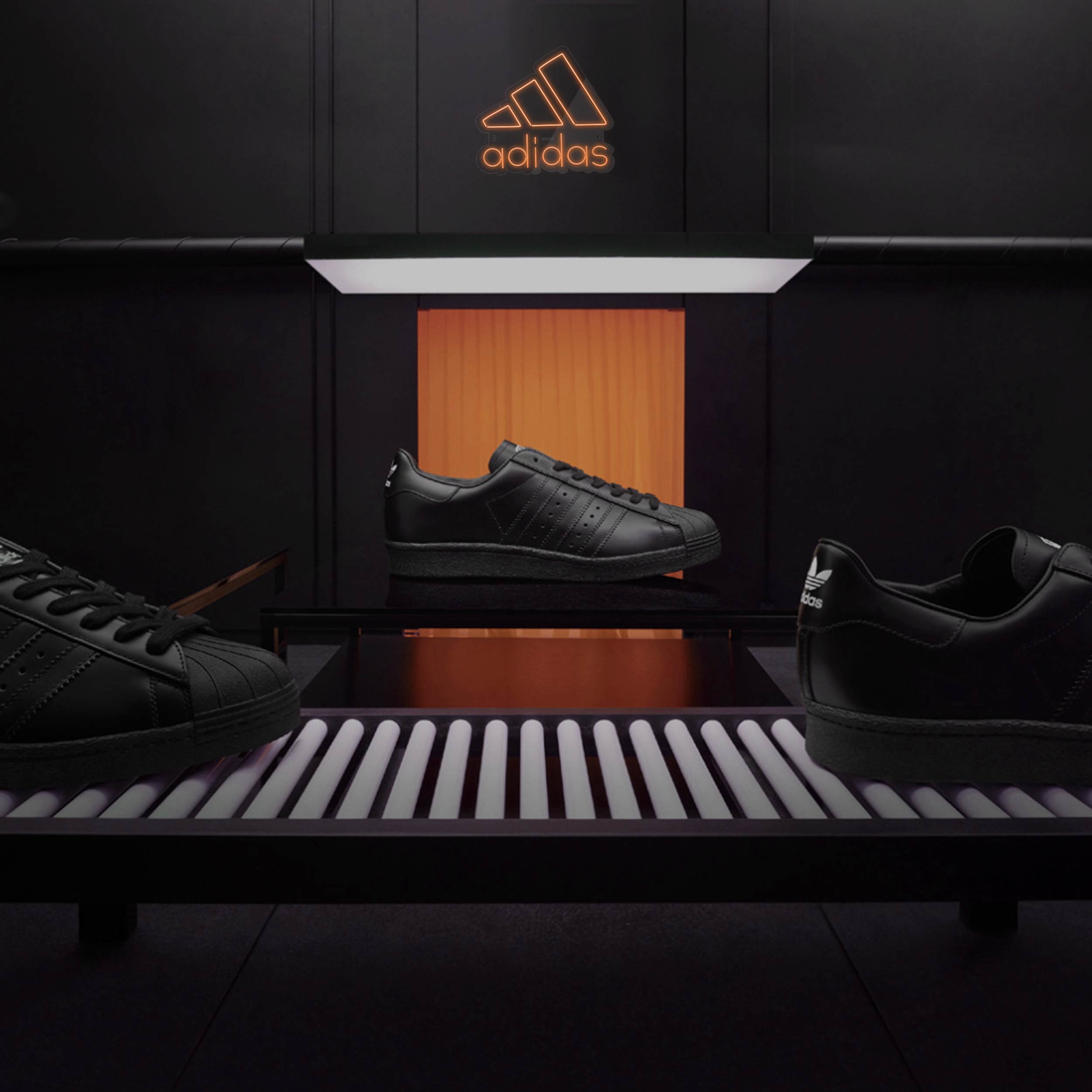 چراغ دیواری نئون دیزاین طرح Adidas-Text-BL_ORG