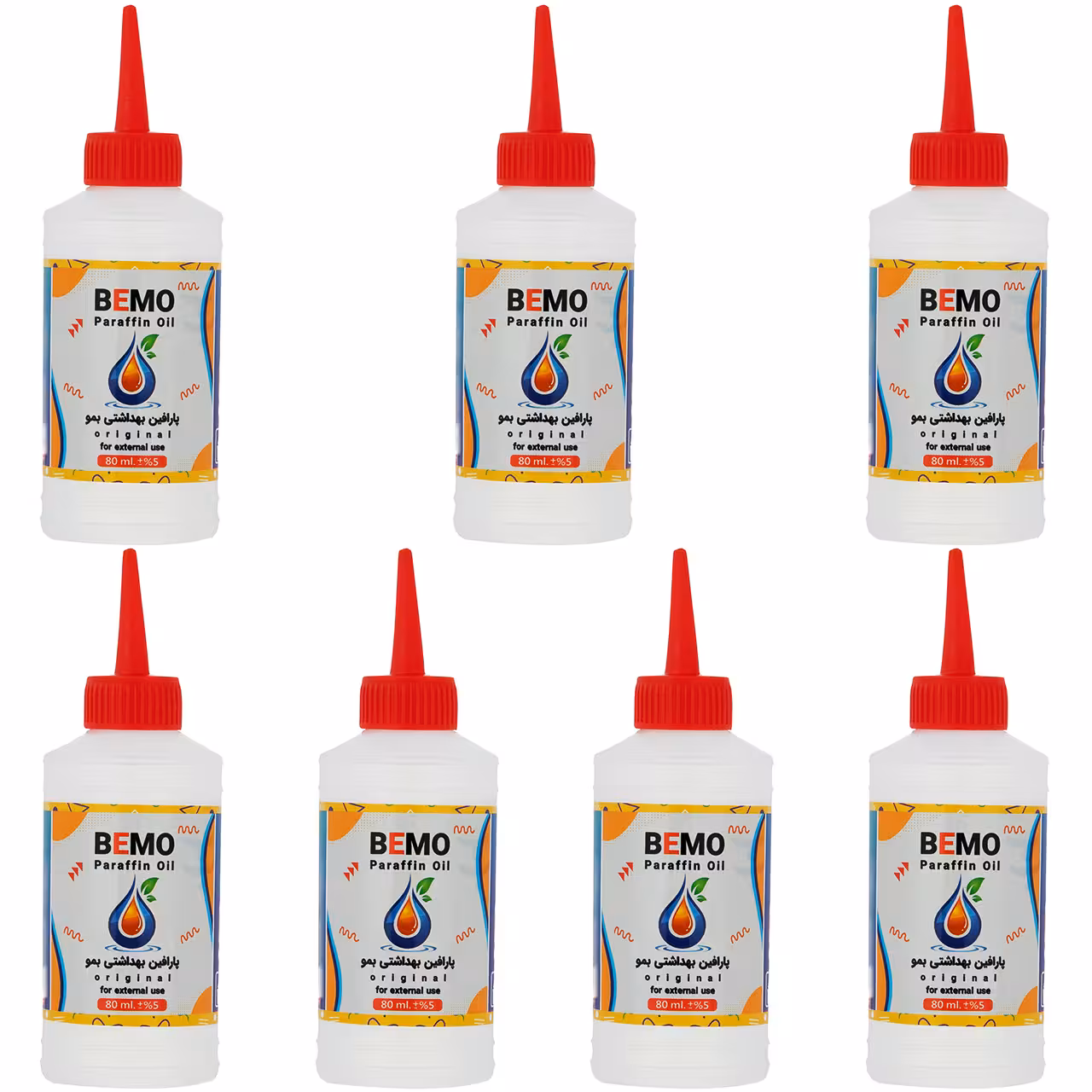 پارافین مایع بمو مدل B100 حجم 80 میلی لیتر بسته 7 عددی
