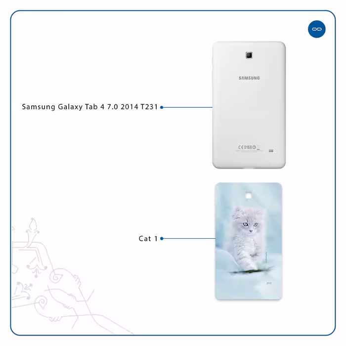برچسب پوششی ماهوت مدل Cat-1 مناسب برای تبلت سامسونگ Galaxy Tab 4 7.0 2014 T231