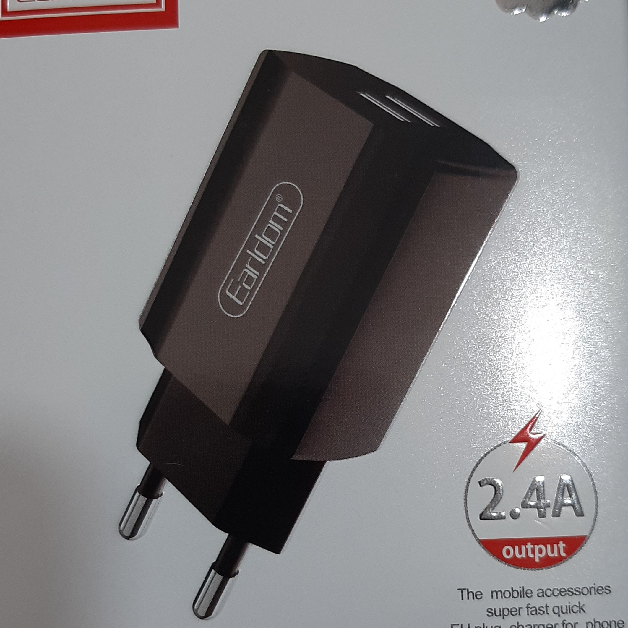 شارژردیواری دو پورت وات خروجی 2.4 آمپر مدل EARLDOM به همراه کابل شارژر 