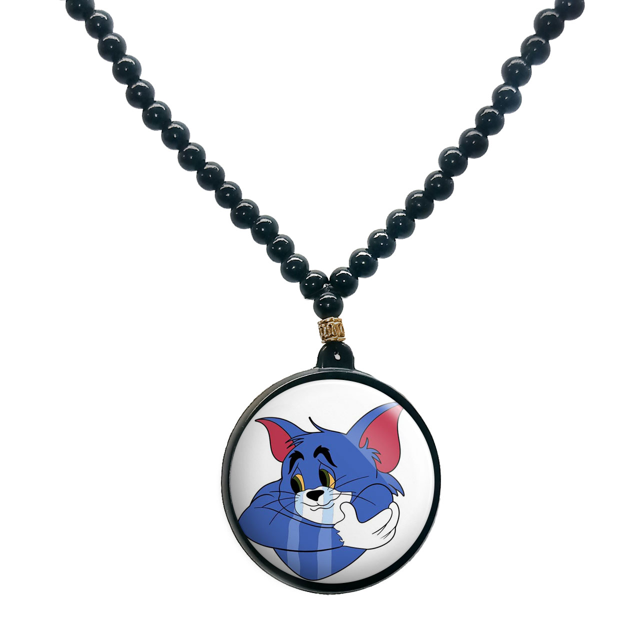 گردنبند پرمانه طرح تام و جری کد pmd.10725 مدل دو طرفه