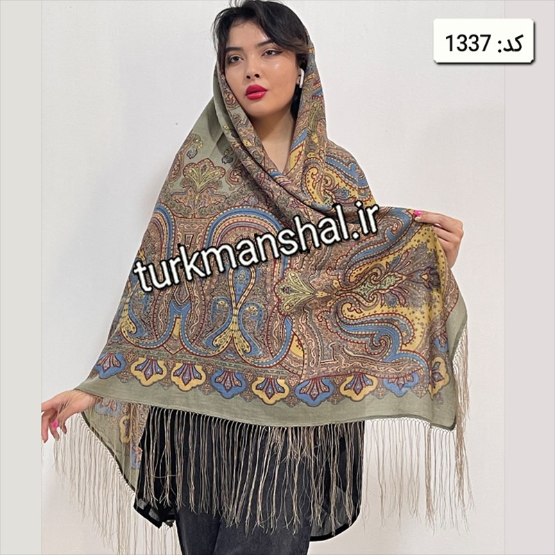 روسری ترکمن ابریشمی (ایتالیایی) کد 1337