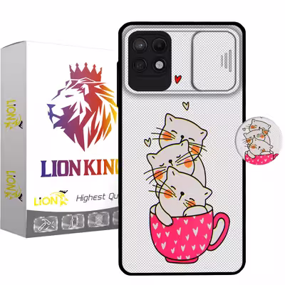 کاور لاین کینگ مدل catlivani2 مناسب برای گوشی موبایل سامسونگ Galaxy A22 5G به همراه پایه نگهدارنده