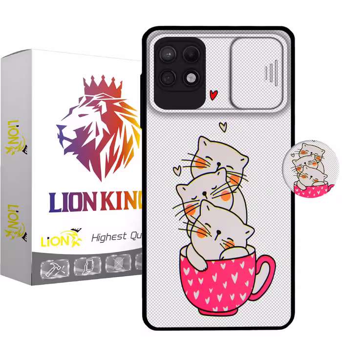 کاور لاین کینگ مدل catlivani2 مناسب برای گوشی موبایل سامسونگ Galaxy A22 5G به همراه پایه نگهدارنده