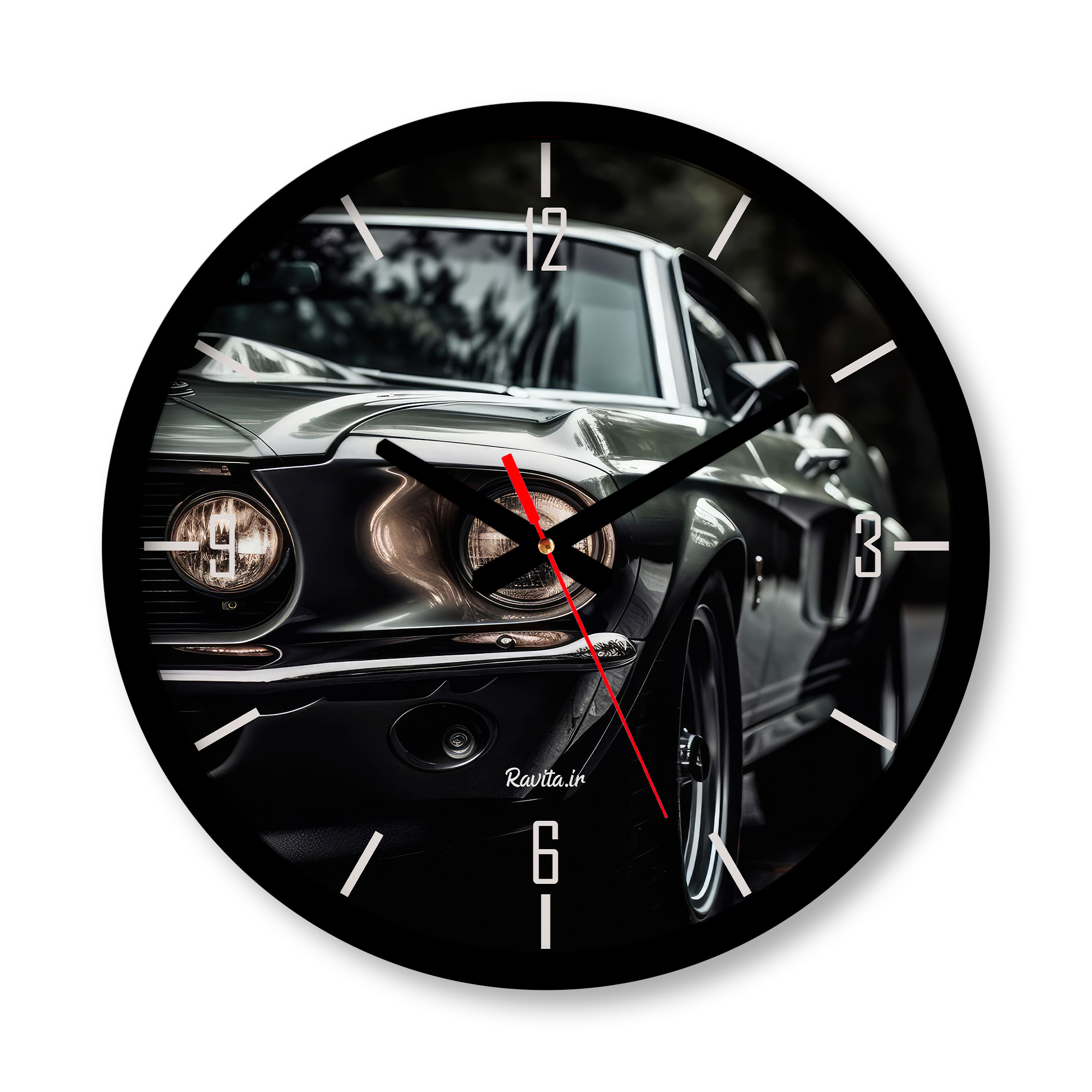 ساعت دیواری بزرگ راویتا طرح ماشین کد 3643