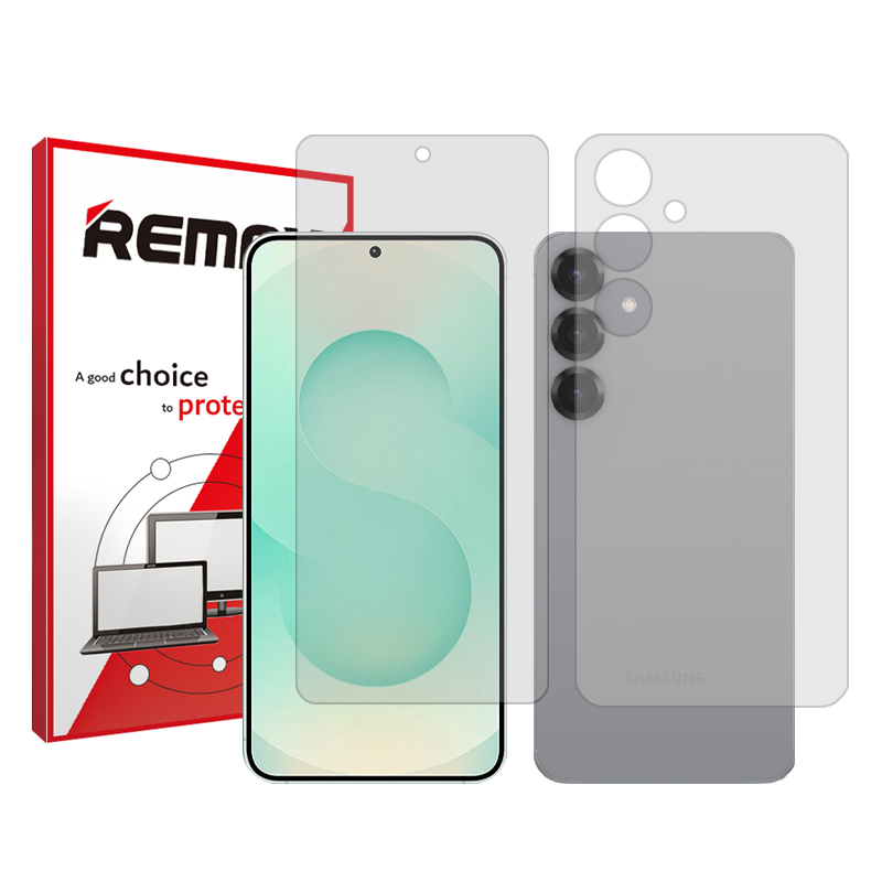 گلس صفحه نمایش و پشت گوشی سامسونگ Galaxy S25  مدل هیدروژلی شفاف برند ریمکس کد SS