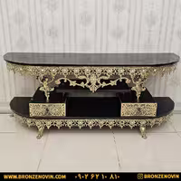 میز تلویزیون برنز مدل آفتابگردان خم طول 140 کد 9809