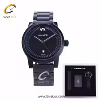 پک کادویی ساعت مچی مردانه بند استیل مشکی مونته با بند اضافه چرمی M751340 JBB