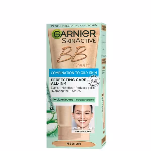 بی بی کرم گارنیر پوست مختلط تا چرب SPF25 حاوی هیالورونیک اسید