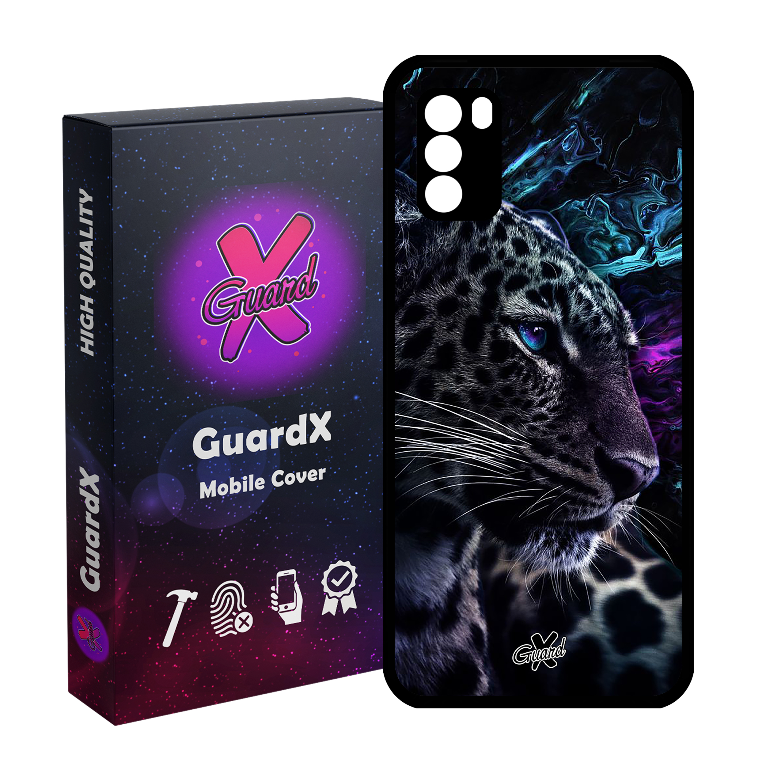 کاور گارد ایکس طرح پلنگ مدل Glass10250 مناسب برای گوشی موبایل شیائومی Poco M3