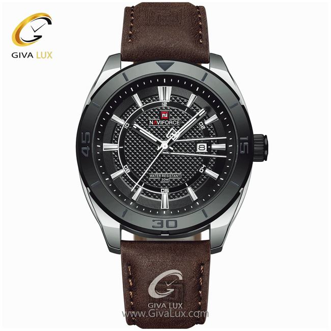 ساعت مچی مردانه بند چرمی نوی فورس NF9209