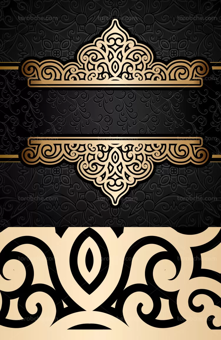 وکتور قاب و حاشیه طلایی | گرافیک با طعم تربچه