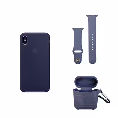 کاور مدل Silk مناسب برای گوشی موبایل اپل IPhone XS Max به همراه بند اپل واچ 38/40 میلی متری و کاور کیس اپل ایرپاد