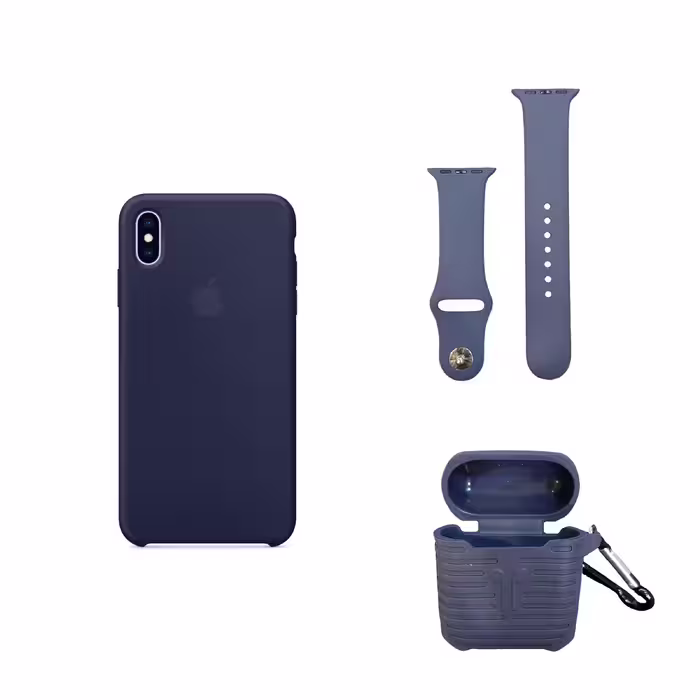 کاور مدل Silk مناسب برای گوشی موبایل اپل IPhone XS Max به همراه بند اپل واچ 38/40 میلی متری و کاور کیس اپل ایرپاد