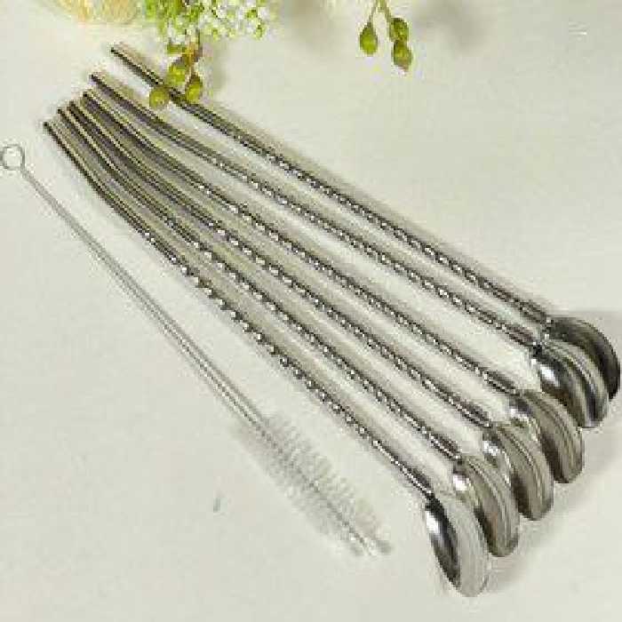 نی استیل قاشقی فرچه دار نقره ای