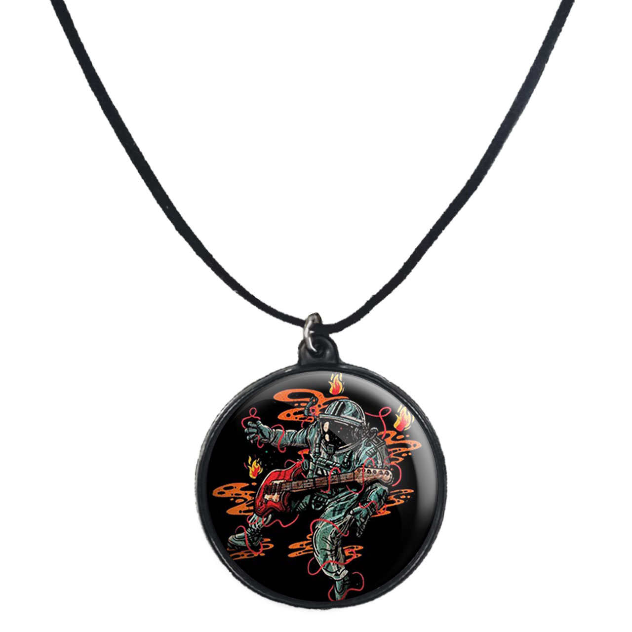 گردنبند پرمانه طرح فضانورد کد pmb.10316 مدل دو طرفه