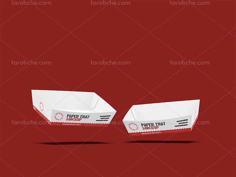 موکاپ بسته بندی کاغذی سیب زمینی سرخ کرده | گرافیک با طعم تربچه