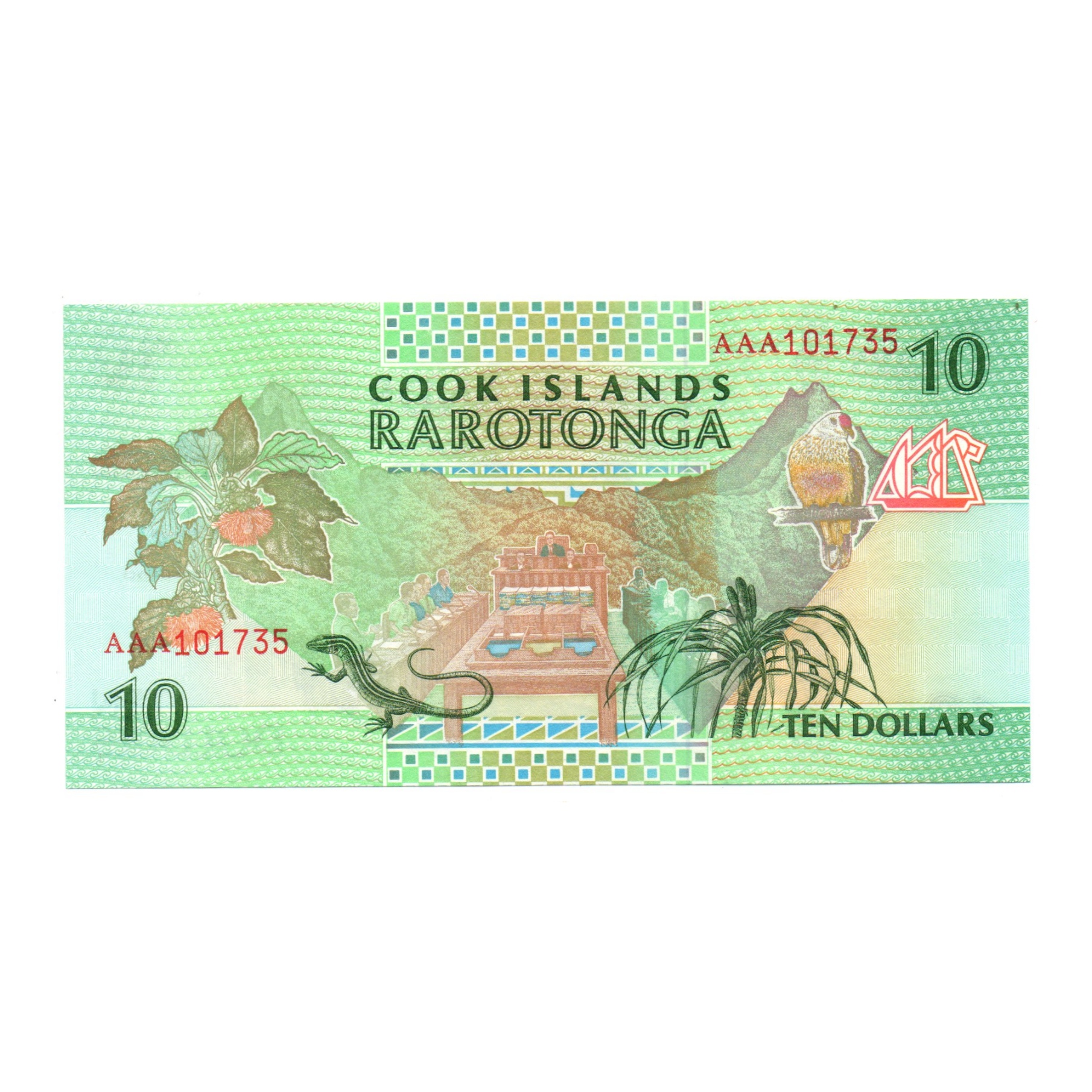 اسکناس تزئینی طرح جزیره کوک ایسلند مدل 10 دلار