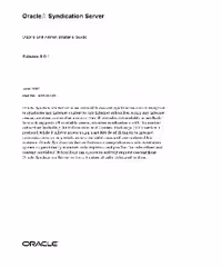 خرید و دانلود نسخه کامل کتاب Oracle Syndication Server. User's and Administrator's Guide