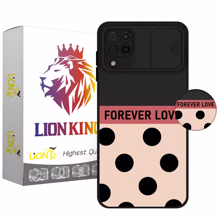 کاور لاین کینگ مدل FOREVER LOVE مناسب برای گوشی موبایل سامسونگ Galaxy A22 4G به همراه پایه نگهدارنده