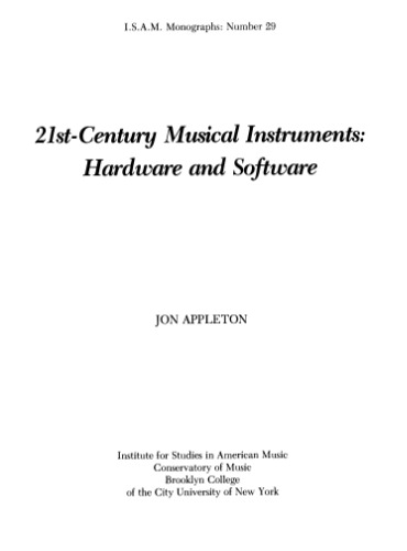 خرید و دانلود نسخه کامل کتاب 21st-Century Musical Instruments. Hardware and Software