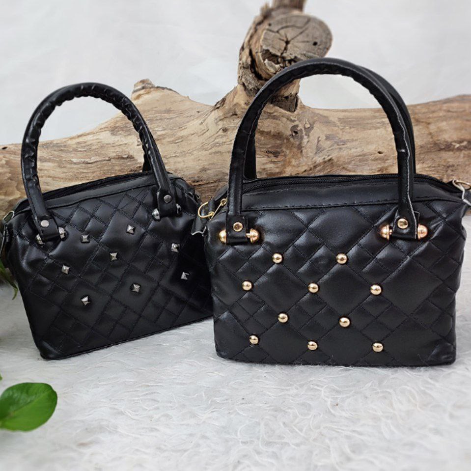 کیف دستی و دوشی مدل نگینی دارای بند بلند دوشی جنس چرم صنعتی (ارسال رایگان)